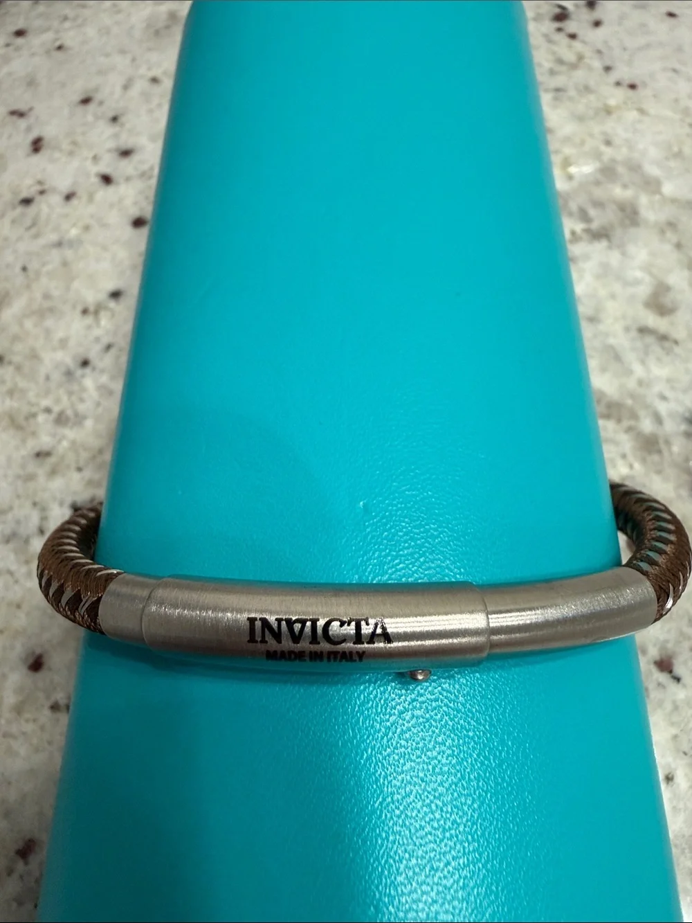 Invicta Men's Brown Braided Nylon and Stainless Steel Bracelet